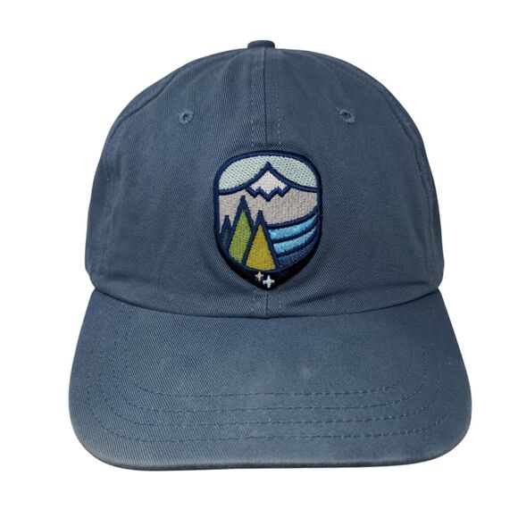 Mountain Slideback Hat Blue One Size Adjustable Embroidered 6 Panel Unionwear - Picture 1 of 8